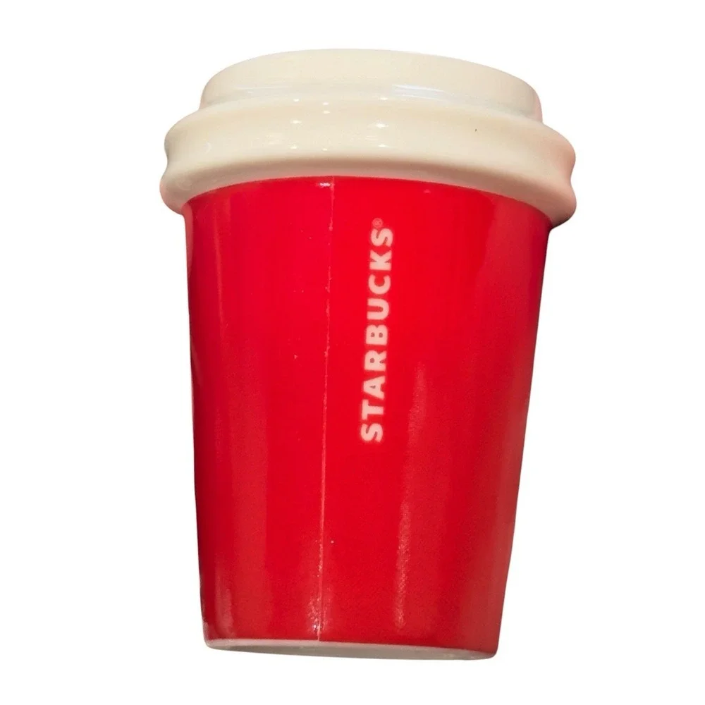 Starbucks 2015 Holiday Christmas Tree‎ Red Ceramic Ornament
